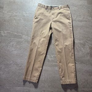 Brooks Brothers Advantage Chino Clark Fit Khaki Pants Men’s 35x32 Flat Front